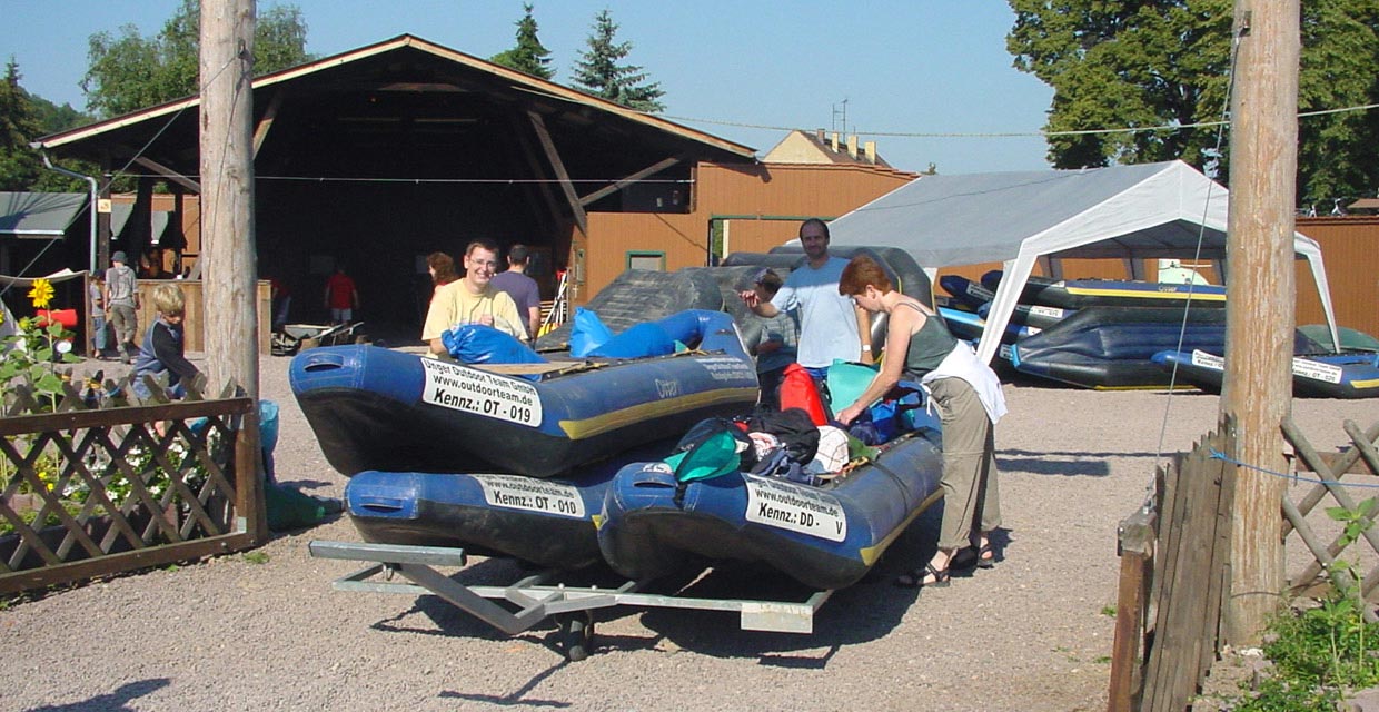 Start zum Paddeln auf der Mulde